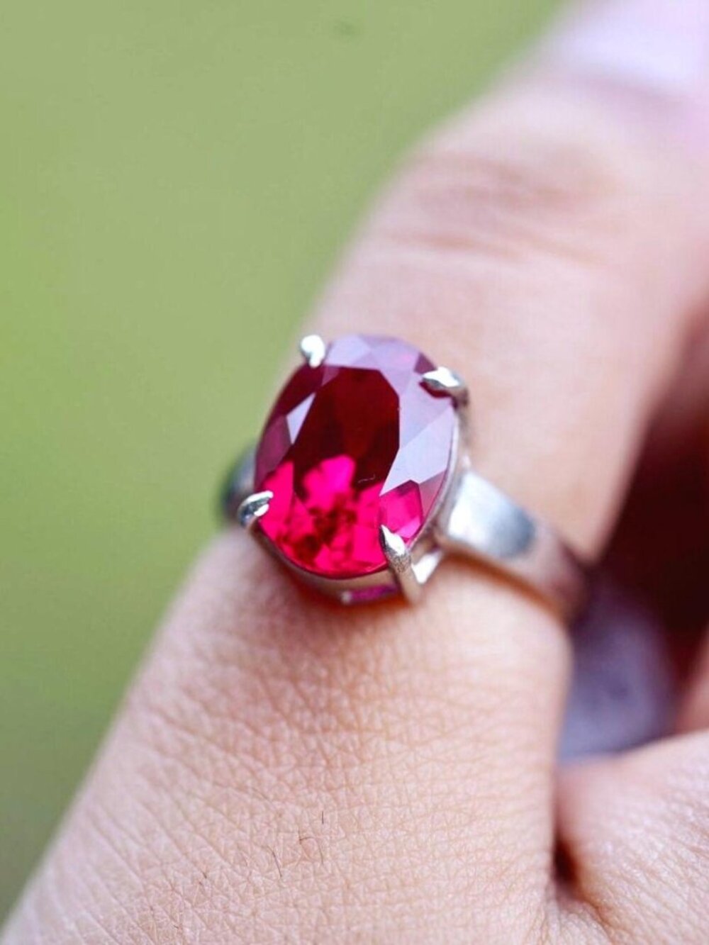 Natural Ruby Ring | Handmade Sterling Silver | US Ring Size 8 | Untreated